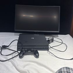 PS4 Pro And Monitor Bundle Controller Included