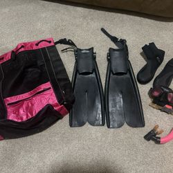 Scuba / Snorkel Gear Set – Apollo Fins, TUSA Bag – Great Condition