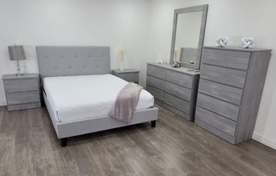 6-Piece  Queen Bedroom Set – Available in Black, White, and Gray