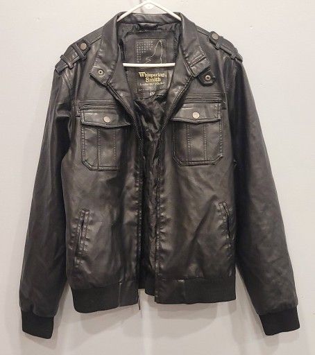Vintage Whispering Smith Leather Bomber Jacket, Size XXL