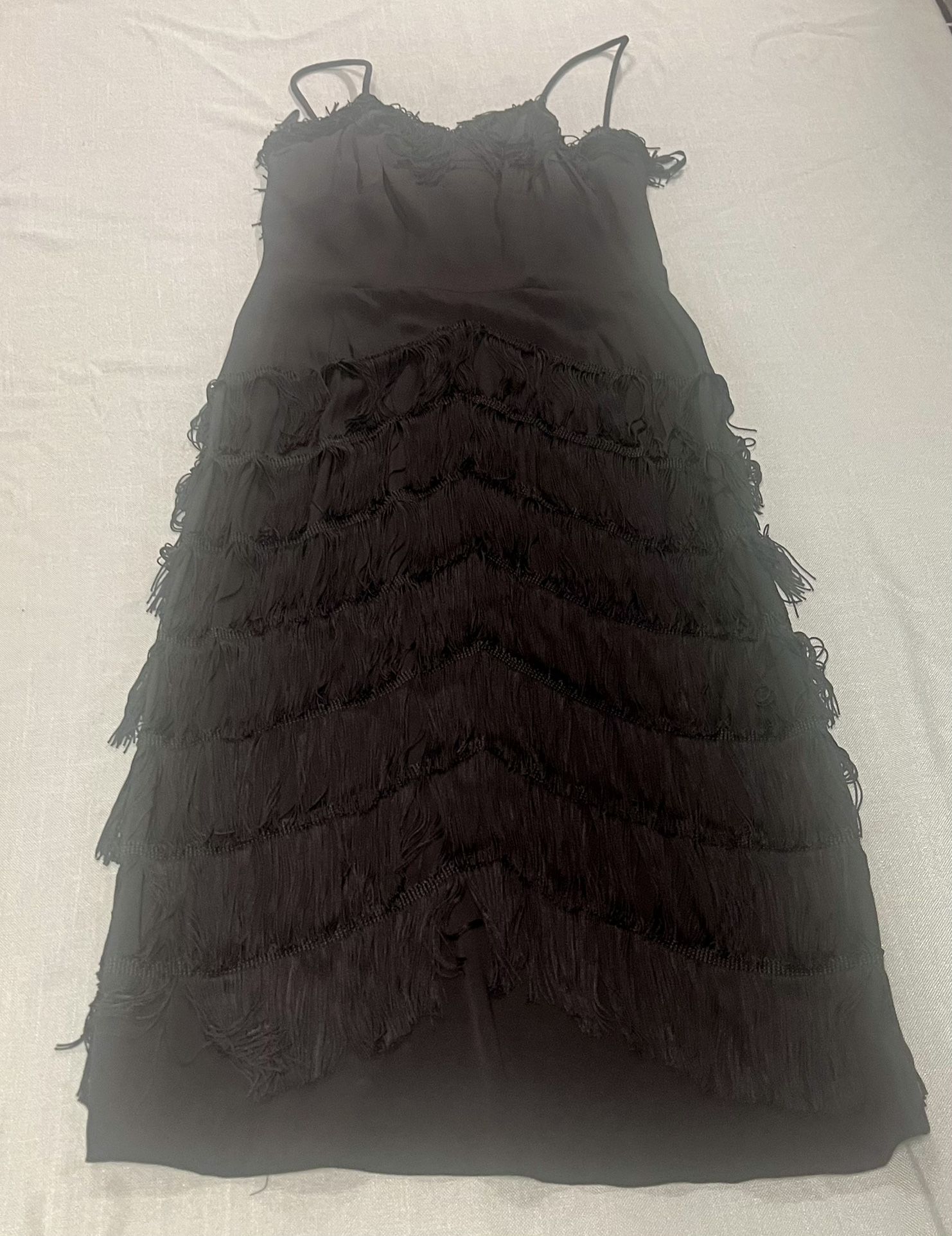 Vintage Black Strappy Flapper Dress Approximately Size 8-10