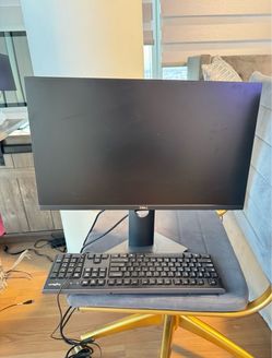 Computer monitor dell  24” and  keyboard  and mouse