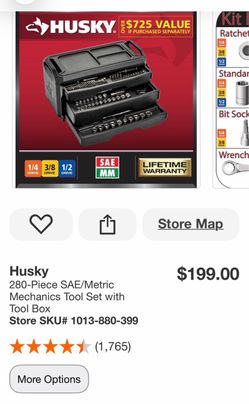 280-Piece SAE/Metric Mechanics Tool Set with Tool