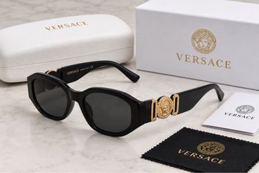 Versace Black Sunglasses with Gold Medusa Detail