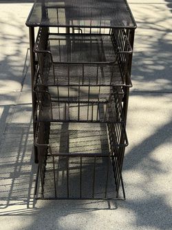 Black 3-Tier Metal Mesh Basket Organizer – $25