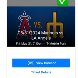 Fri 5/31- FRONT ROW- Los Angeles Angels At Seattle Mariners- Fireworks Night!