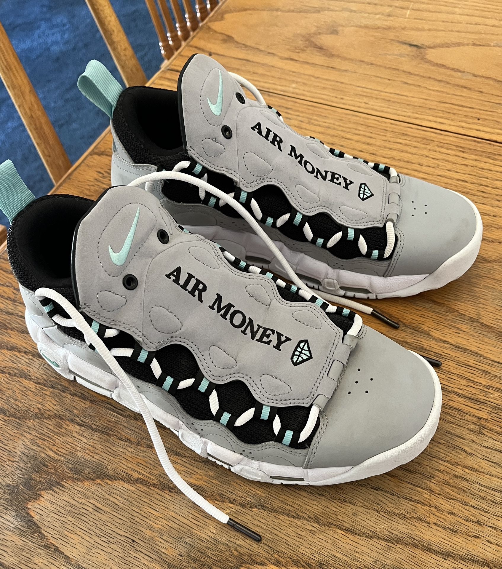 Nike Air More Money AJ2998 003 Wolf Grey Island Green In