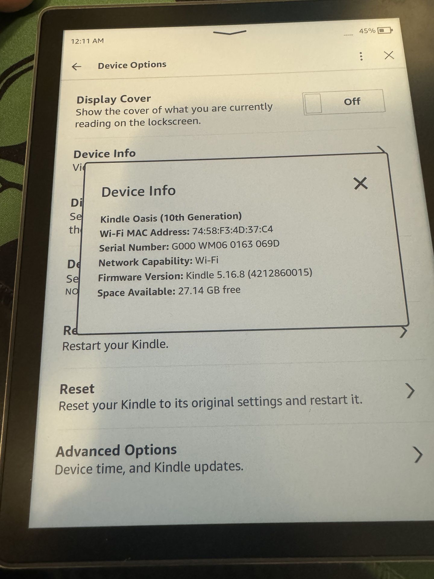 Kindle Oasis 10th Generation 