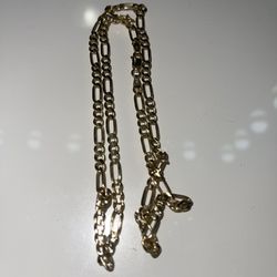 14K SOLID REAL GOLD FIGARO CHAIN