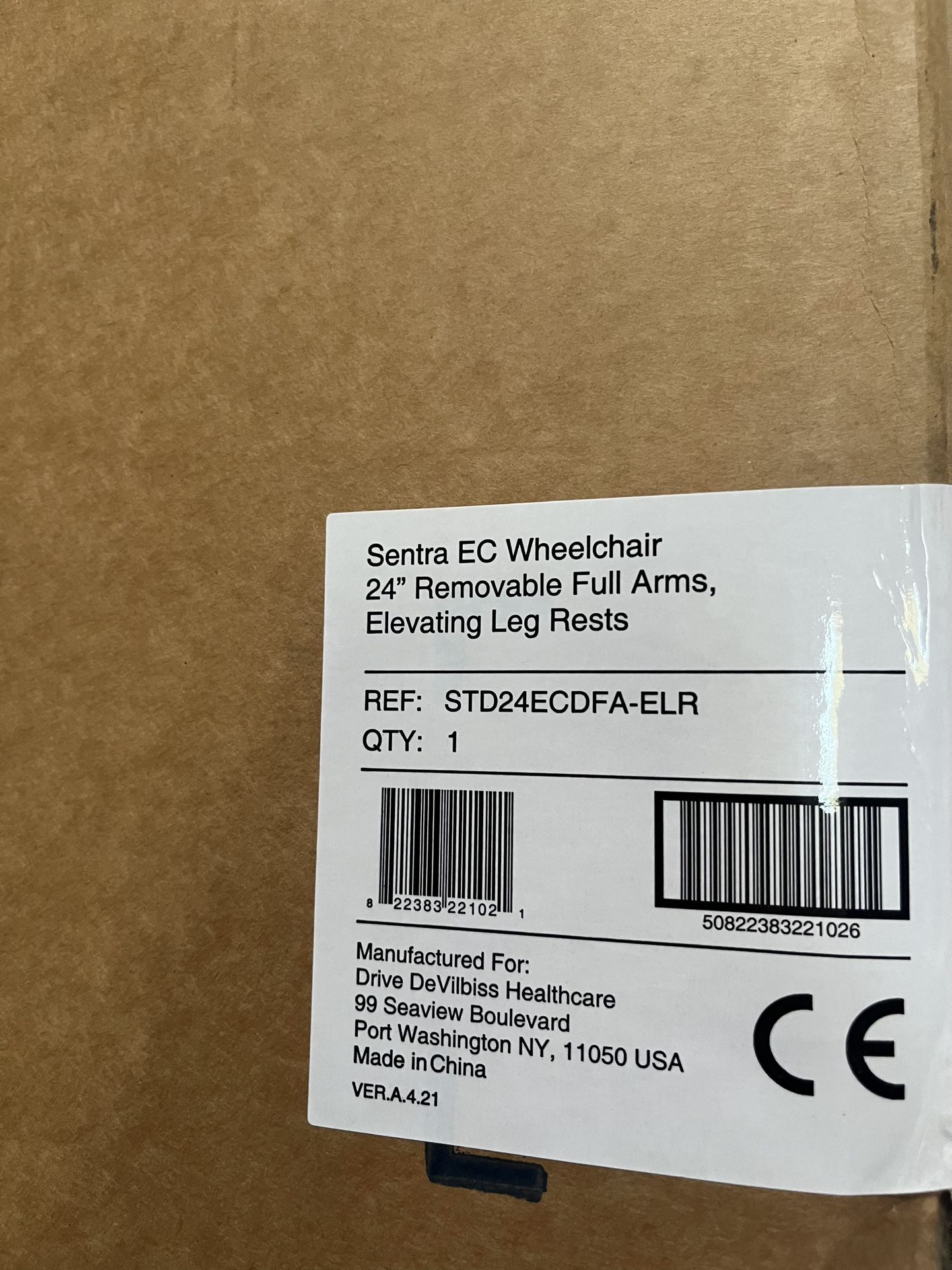 NEW 24in Heavy Duty Wheelchair Up To 450lb Fully Padded