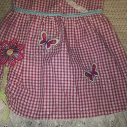 Youngland Baby Girl Gingham Pink And White Dress   24 Mon