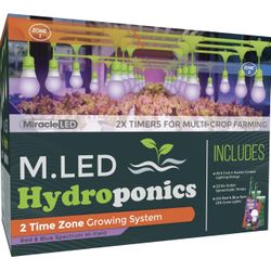 Miracle LED 2-Time Zone Hydroponics Indoor Growing System - Includes 8 Absolute Daylight Plus Red & Blue Spectrum 150W Replacement Grow Lights & 2 4-S