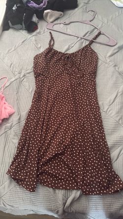 Brown dotted dress