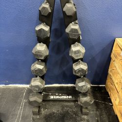 Home Gym Equipment Rubber Dumbbells 520lbs Of Weight And Rack