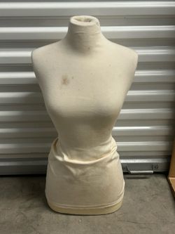Female Dress Form Torso Mannequin Display Bust Fabric Covered Cream