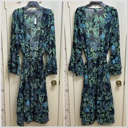 NWT Torrid Maxi Chiffon Ruffle Hem Coverup Kimono Size 3X (22-24)