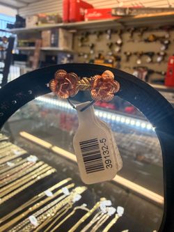 10KT Rose Gold Rose Earrings 39132-5