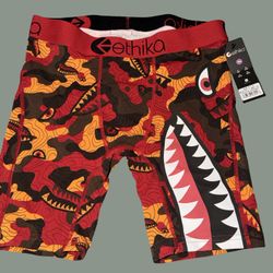 BRAND NEW Ethika Boxer Briefs XL Red Camo Shark New with Tags