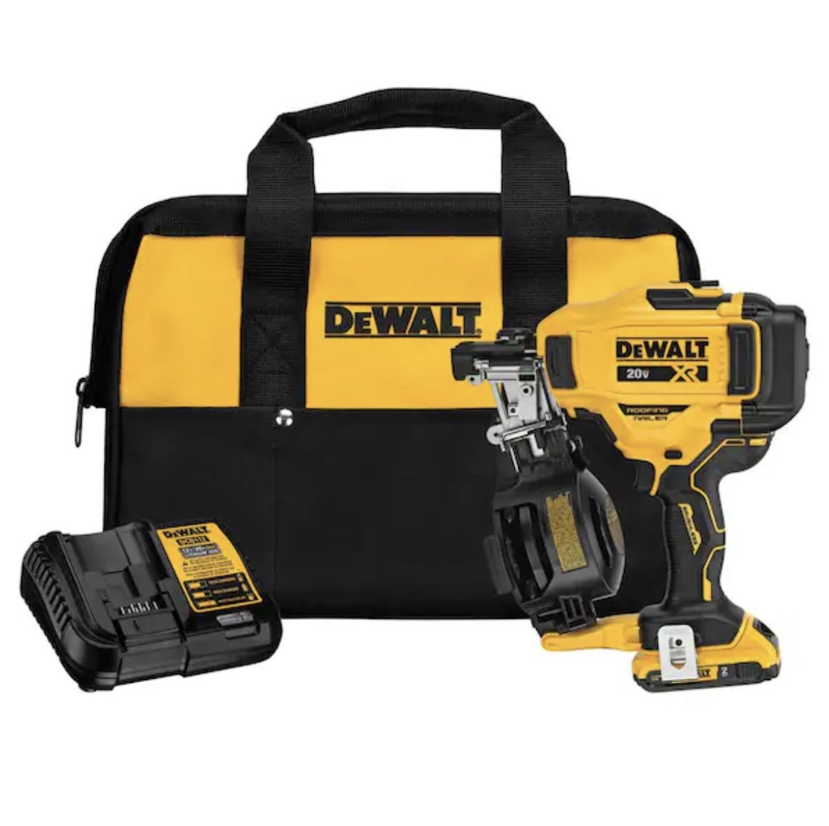 Dewalt 20V MAX Lithium-Ion 15-Degree Electric Cordless Roofing Nailer Kit