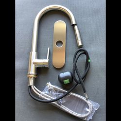 High Arc Pull Out Kitchen Faucet Brush Nickel