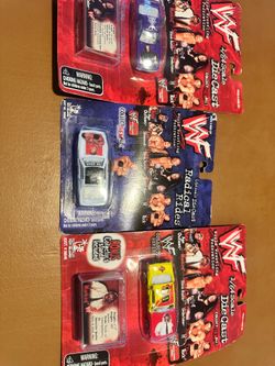 Vintage 1999 WWF Wrestling Die-Cast Cars Toy Island - The Rock Undertaker Mankind