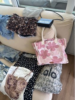 Mix of shoes and clothes