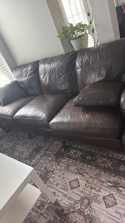 Brown Leather Sofa