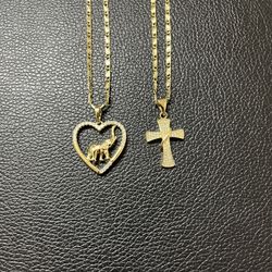 14 k yellow gold plated pendant with chain.($9 each)