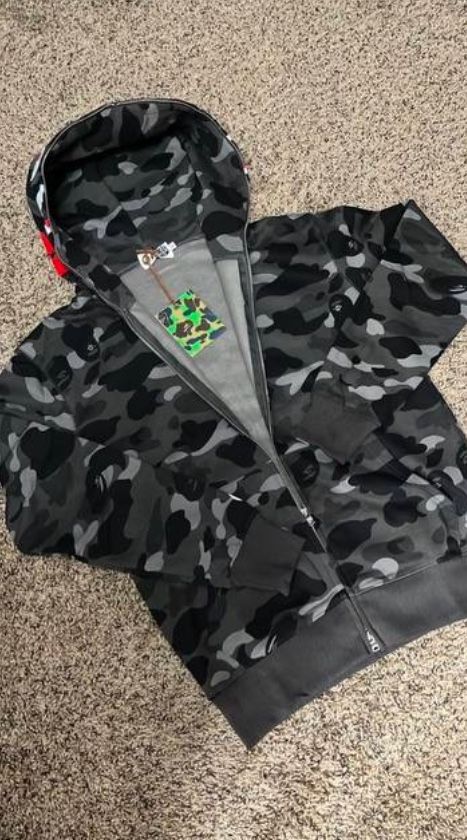 bape black camo hoodie