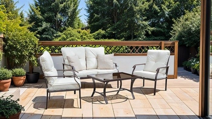 4 Piece Outdoor Seating Set Water Resistant Outdoor Patio Poolside