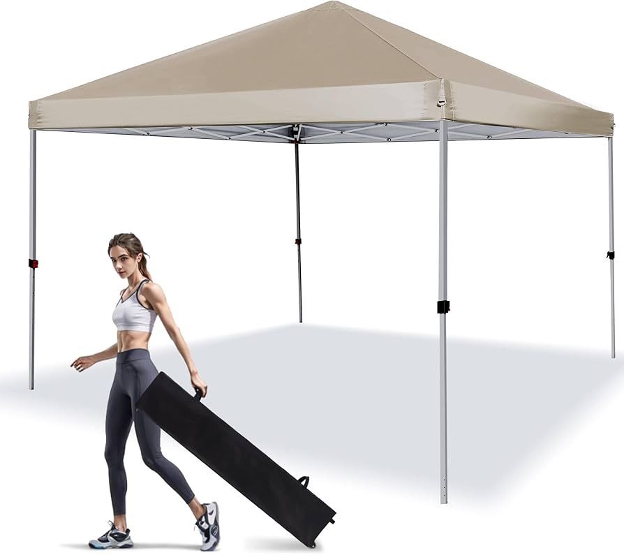 Canopy Tent 10X10 FT,Heavy Duty Sun Instant Shelter w/Adjustable Straight Leg Heights,Portable Pop Up Gazebo,Outdoor Patio Tents for Commercial,Campin