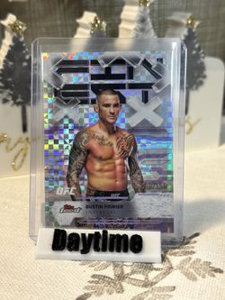 2025 Topps Finest UFC Dustin Poirier Refractor Purple Checkerboard #/150