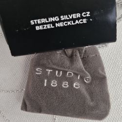 New Sterling Silver Necklace With  CZ Stones 1886 Avon  $5