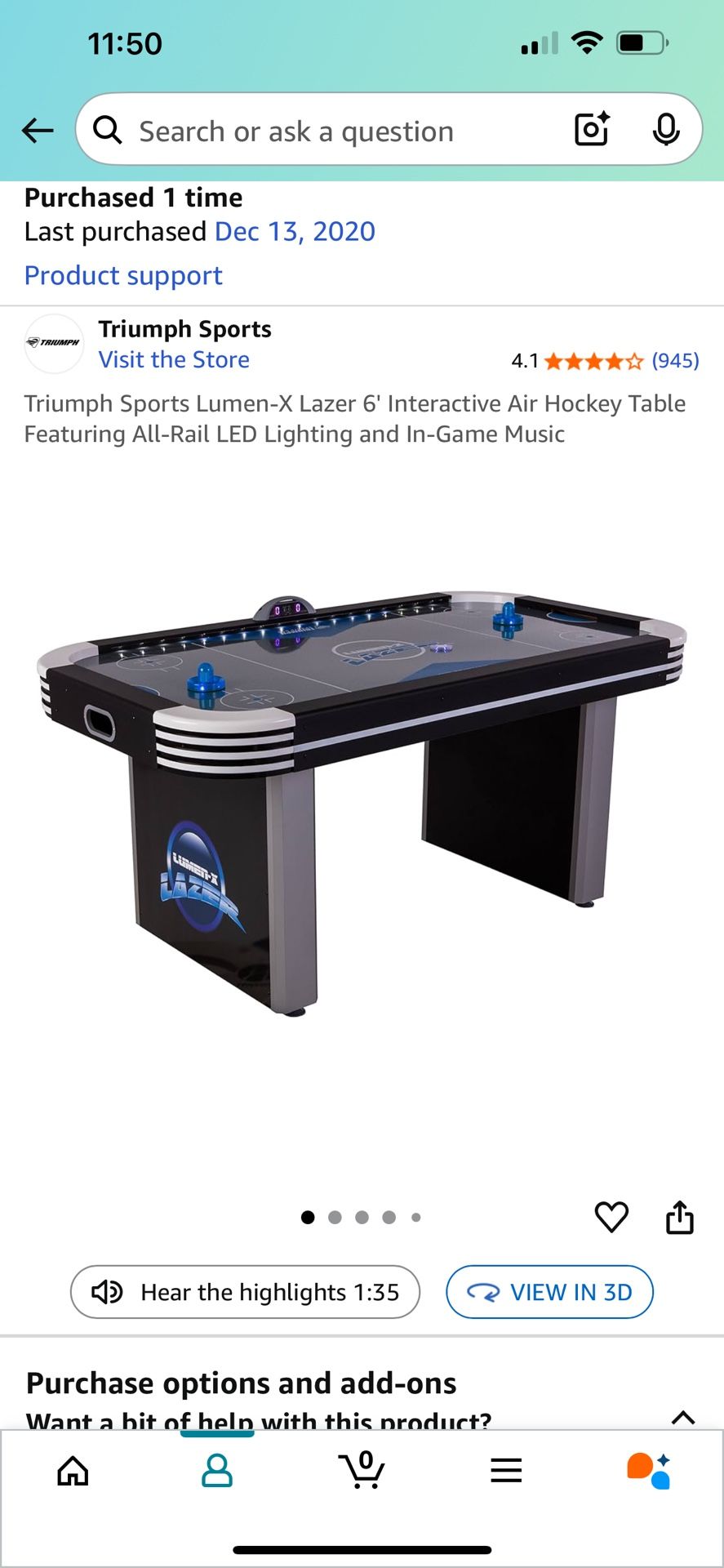 Triumph Air Hockey Table 