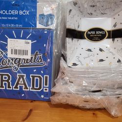 Party Graduation Bowls & Card Holder Box Party New