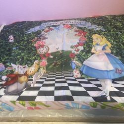 Alice In Wonderland Happy Birthday Background