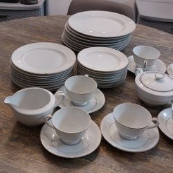 Rose China set.  Beatrice 3529 (platinum trim).
