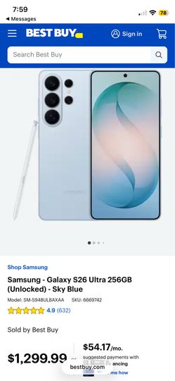 Samsung Galaxy S26 Ultra 256gb