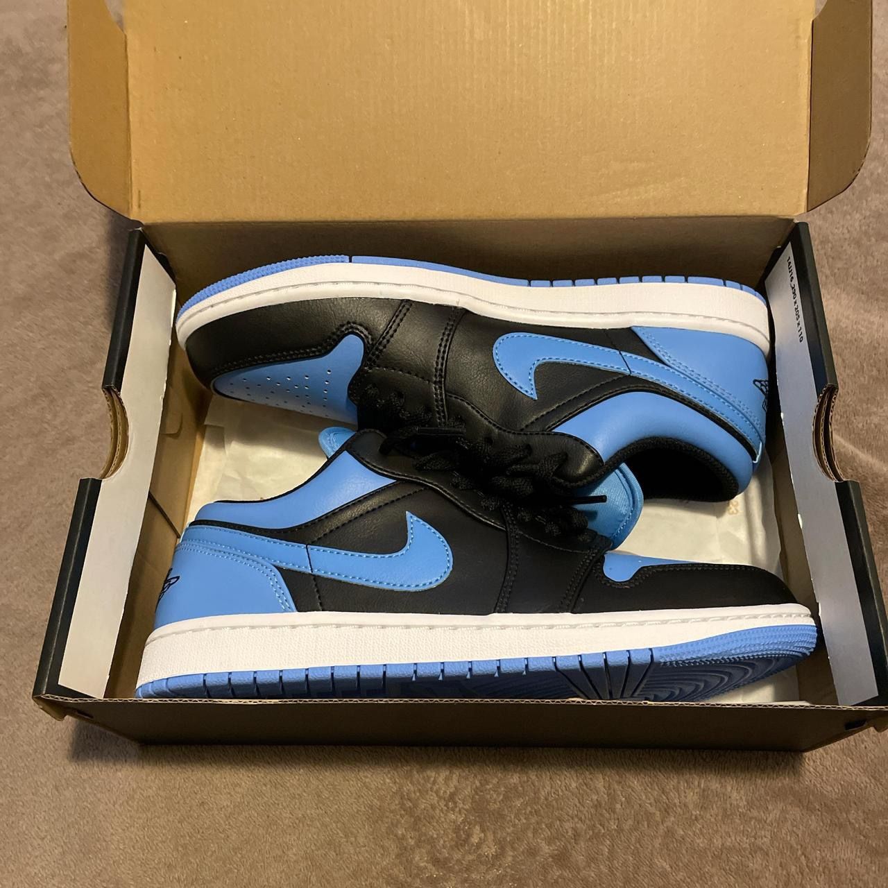 Jordan 1 Lows Blue, Black, size 8