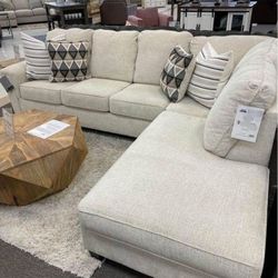 Abinger - Sectional - Beige / 2-Piece Sectional with Right-Arm Facing Chaise