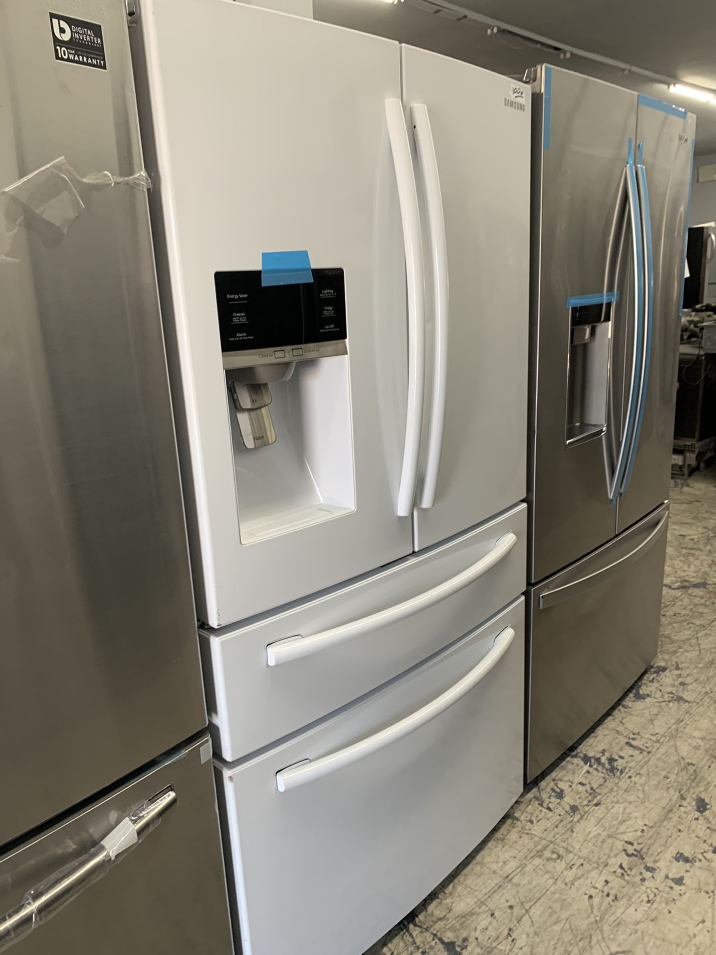 Samsung 4 door fridge in glossy white