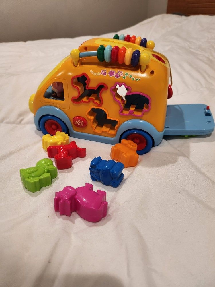 Toddler/Baby Toy Bus with Animal Blocks