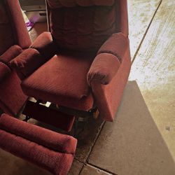 2 Comfy Burgundy Reclining Chairs 
