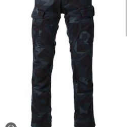 Men's Black G Star Cargo Pants Rovic Tapered Camo Print

