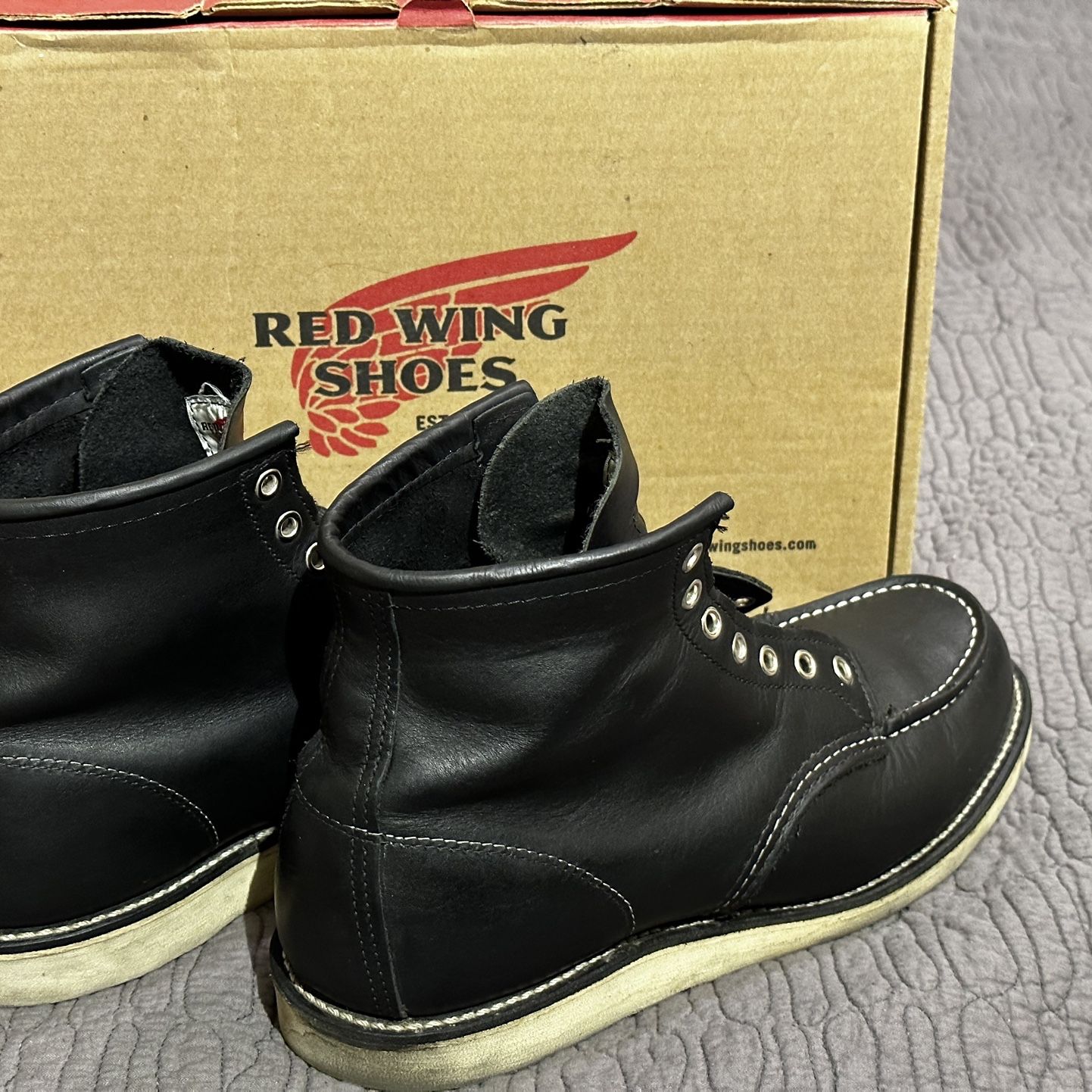 red wing moc toe 9075, size 9.5D Super Clean Black w/ Box for Sale