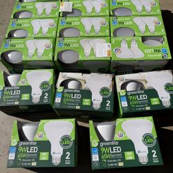 Greenlite 9W LED 2 pack dimmable floodlight 17 Packs Of 34 Bulbs!