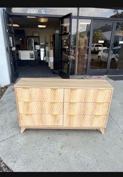 New 54" Wooden 6 Drawers Dresser Wardrobe Closet (Assmembly Require)