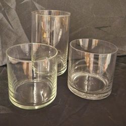 Large Cylinder Vases / Candle Holders