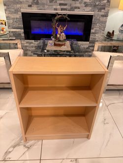 📚✨🌟 LIGHT MAPLE-LOOK BOOKCASE – 2 SHELVES 🌟✨📚