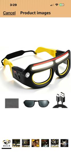 Led Safety Glasses with Lights, 5 Modes Lighted Handybeam Glasses with Motion Sensor, Mechanic Glasses for Night Work